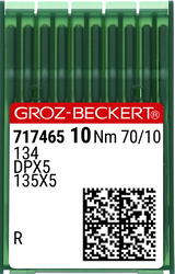 Agulhas GROZ‑BECKERT 134 / DPX5 / 135x5 Nº70/10 – Ponta R (Caixa 10)