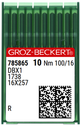 Agulhas GROZ‑BECKERT DBX1 / 1738 / 16x257 Nº100/16 – Ponta R – Caixa 10