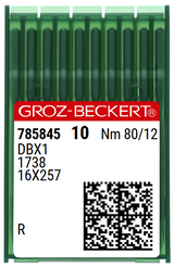 Agulhas GROZ‑BECKERT DBX1 / 1738 / 16x257 Nº80/12 – Ponta R – Caixa 10