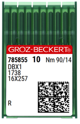Agulhas GROZ‑BECKERT DBX1 / 1738 / 16x257 Nº90/14 – Ponta R – Caixa 10