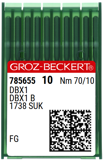 Agulhas GROZ‑BECKERT DBX1 / 1738 SUK Nº70/10 – Ponta FG (Ballpoint Média) – Caixa 10