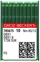 Agulhas GROZ‑BECKERT DBX1 / 1738 SUK Nº80/12 – Ponta FG (Ballpoint Média) – Caixa 10