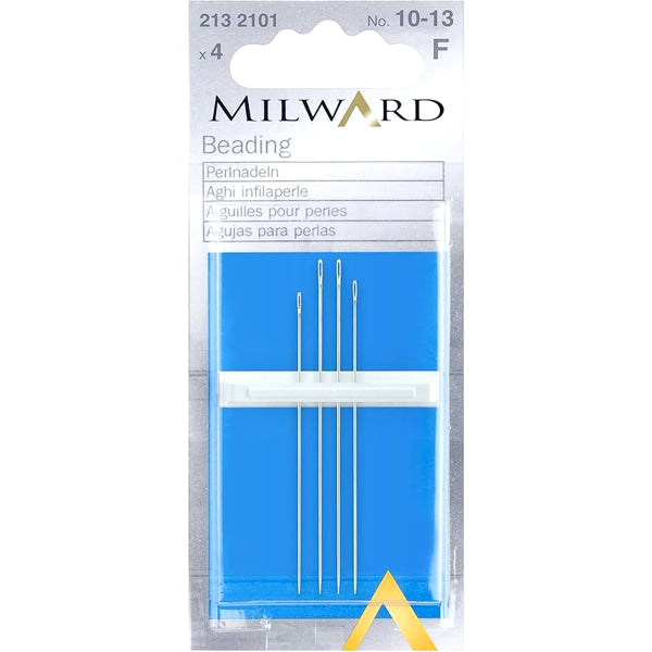 Agulhas Finas de Bordar Pedraria e Missangas Milward (N.º 10 a 13) - 4 Unidades