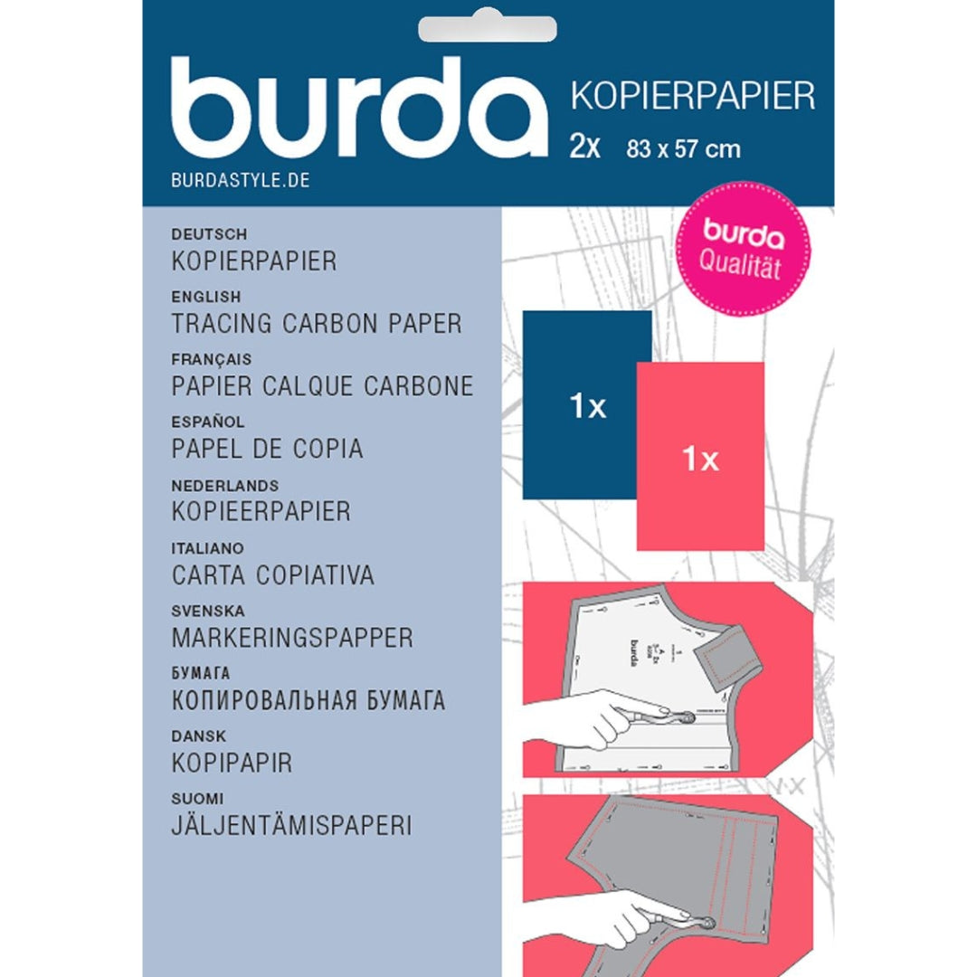 Papel de Cópia / Químico para Moldes Burda (Azul e Vermelho) - 2 Folhas