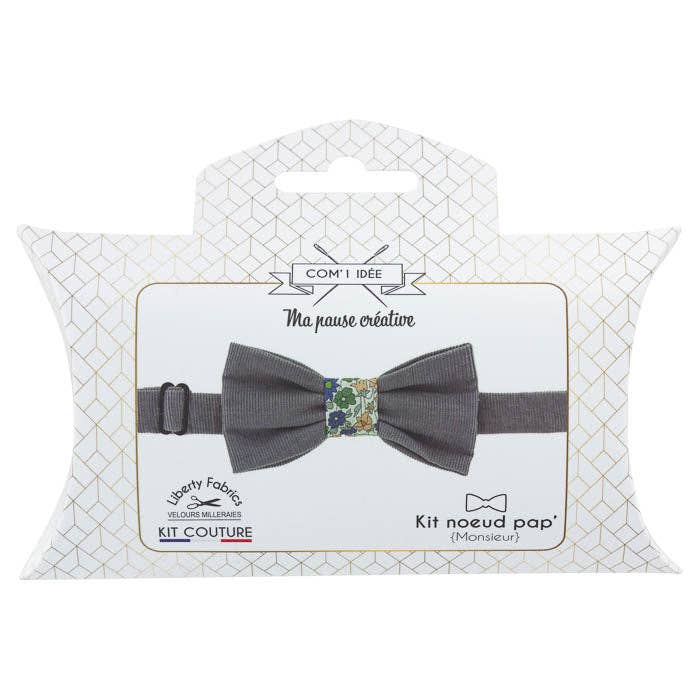 Velvet bow tie kit | Grey