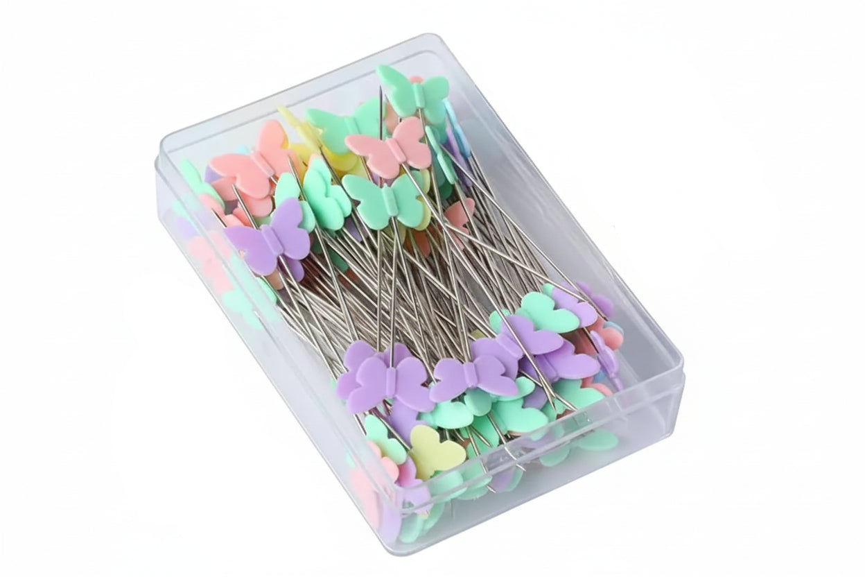 Alfinetes para Acolchoar e Costura com Cabeça de Borboleta (Ref. NPBF)